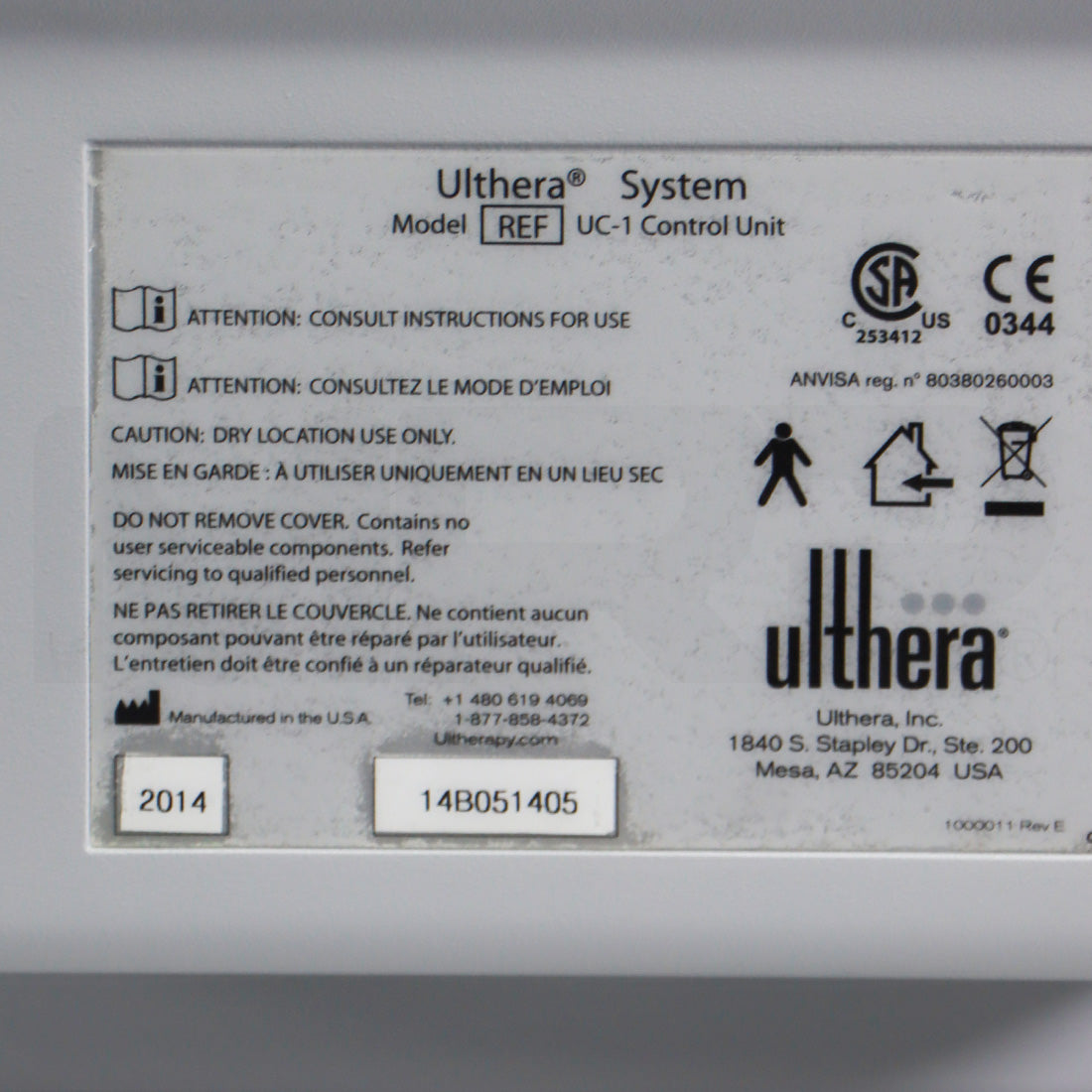2014 Ulthera DeepSEE Ultherapy Facial Contouring Skin Tightening Device UC-1