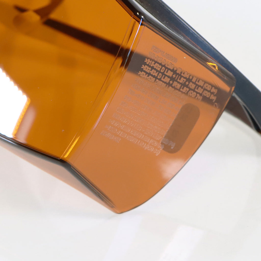Laser PPE Safety Glasses Black OTF Frame Orange Lens Protective Eyewear