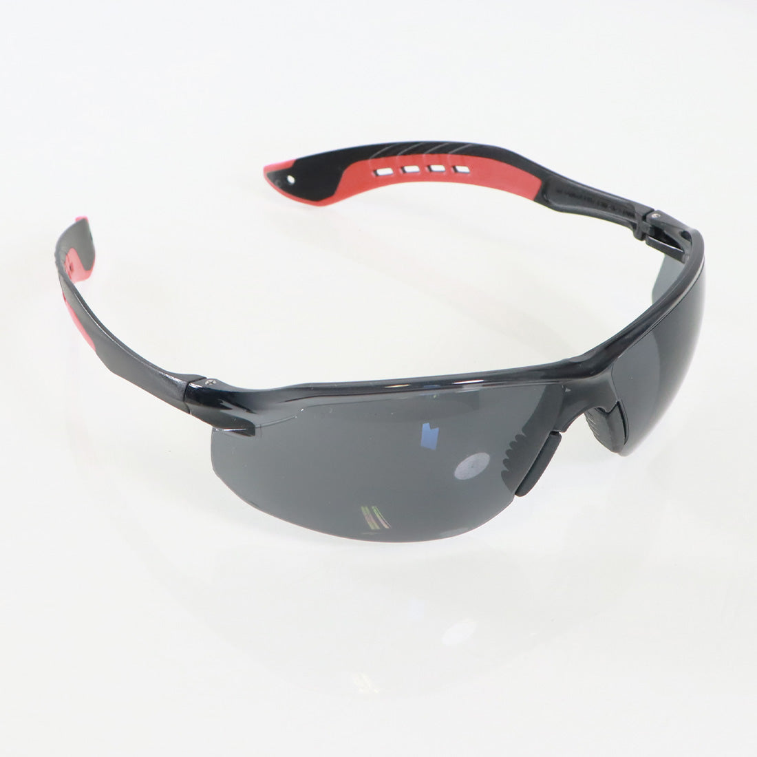 3M Black/Red Flat Temple Frame Grey Tinted Lenses Safety Glasses