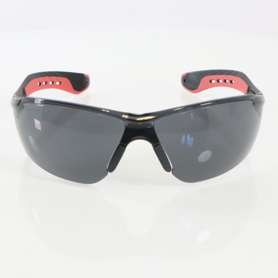 3M Black/Red Flat Temple Frame Grey Tinted Lenses Safety Glasses