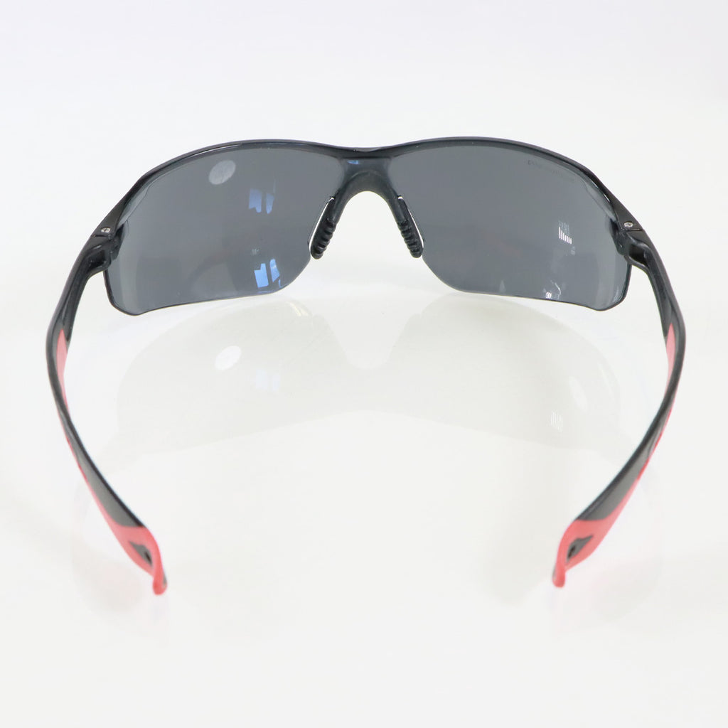3M Black/Red Flat Temple Frame Grey Tinted Lenses Safety Glasses