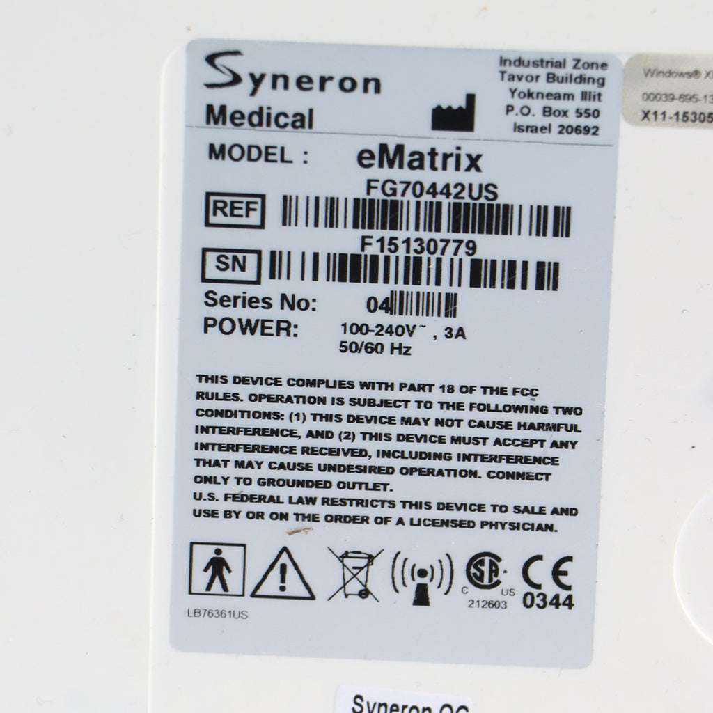 Syneron eMatrix RF Fractional Wrinkle Skin Resurfacing System Sublative HP