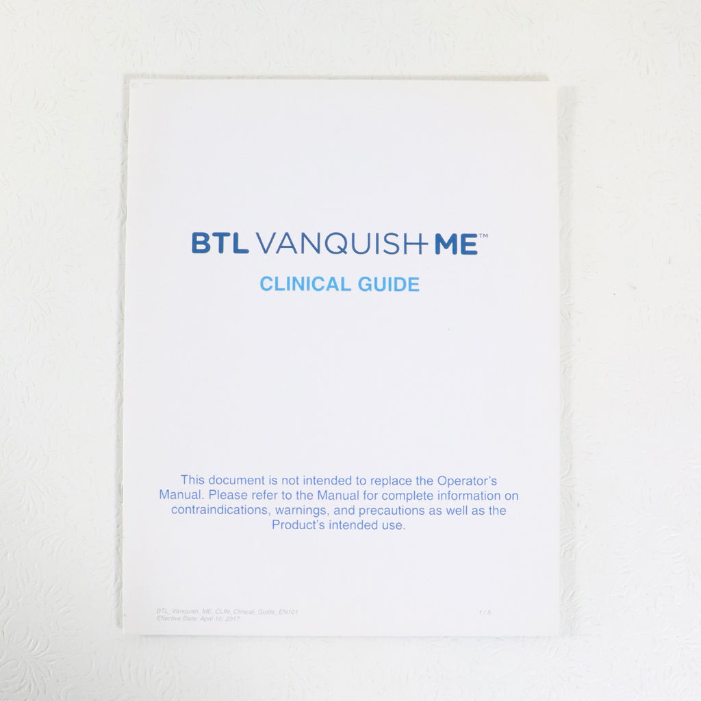2017 BTL Vanquish ME Clinical Guide 713-74VQMCLINGEN100 Quick Reference Booklet