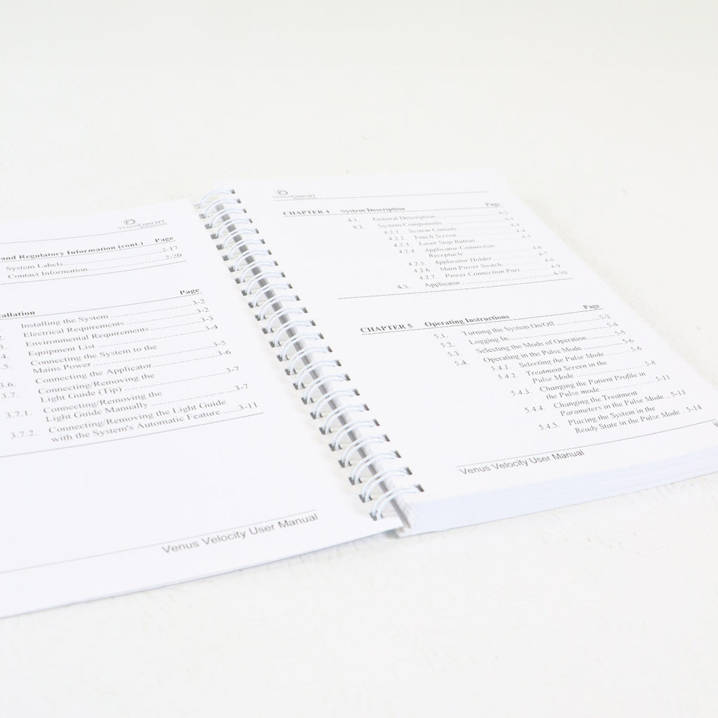 2018 VenusConcept Venus Velocity Diode Laser User Manual Operator Guide UMVLTOWA