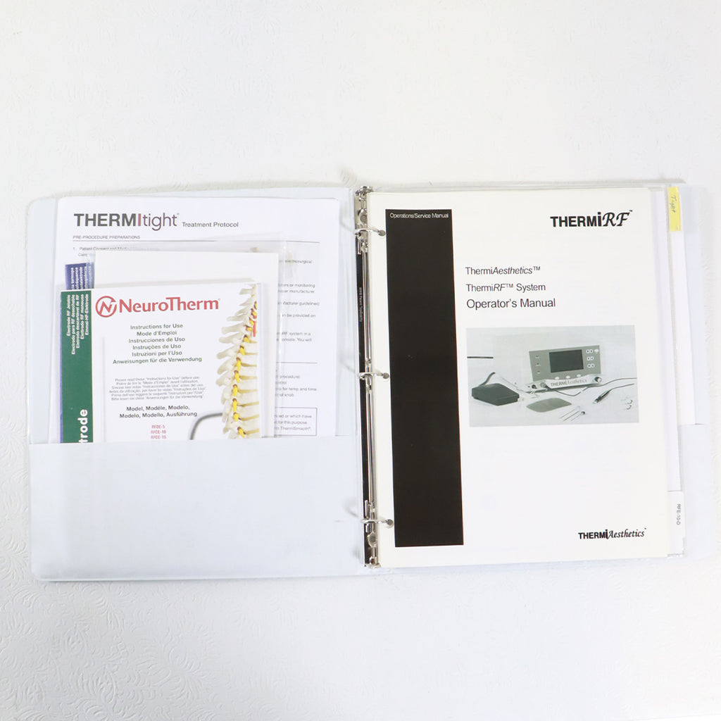 Thermi Aesthetics ThermiRF Cellulite System User Guide Operator Manual