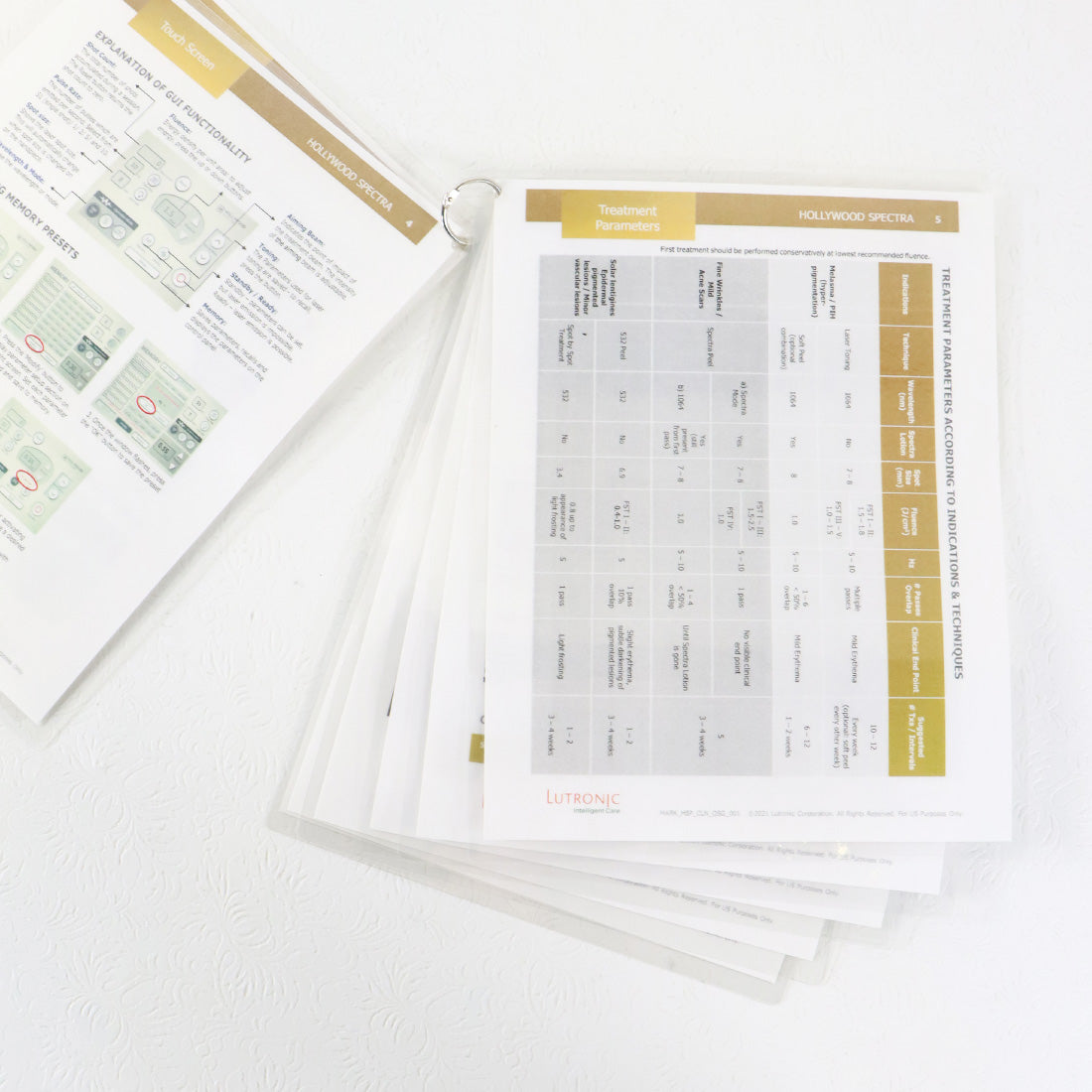 Lutronic Hollywood Spectra Quick Start Guide Laminated Reference Material 2021