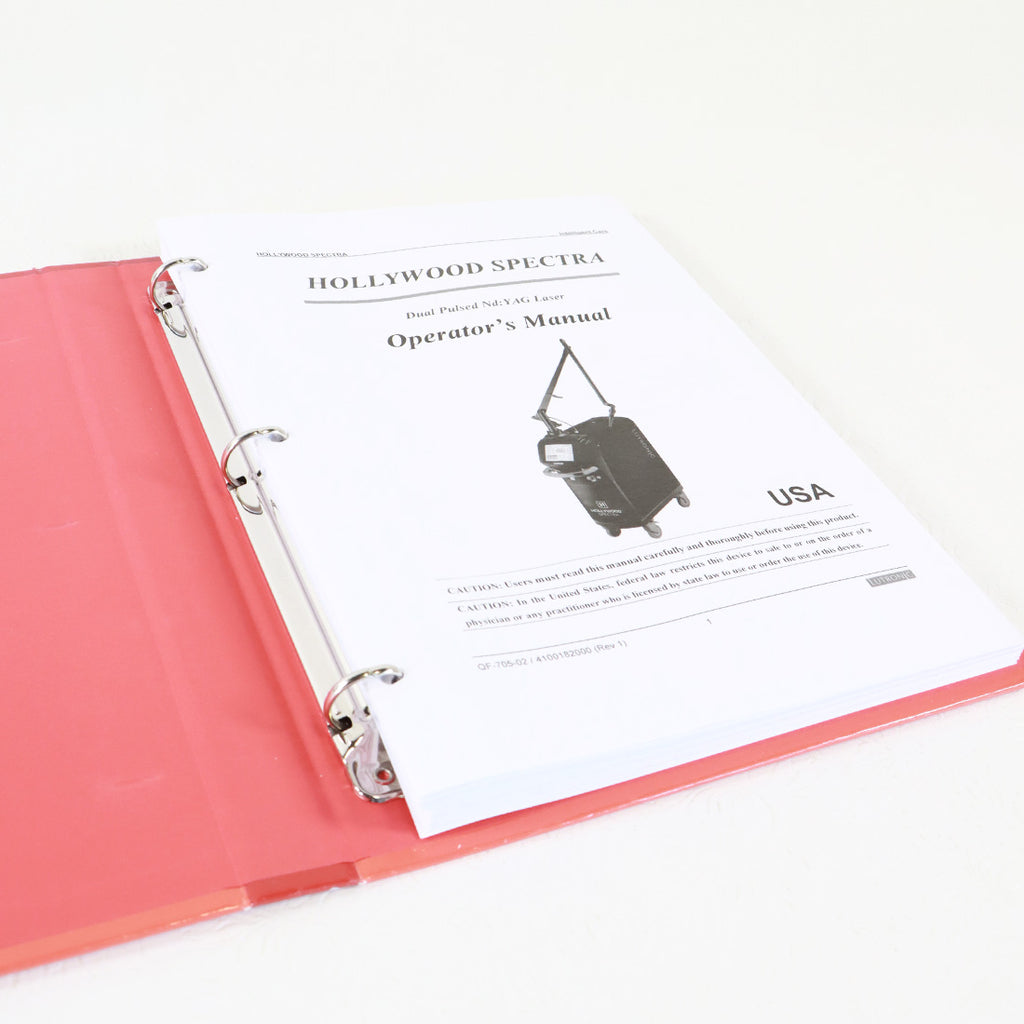 Lutronic Hollywood Spectra Operators Manual Hardcover Double Sided Color Print