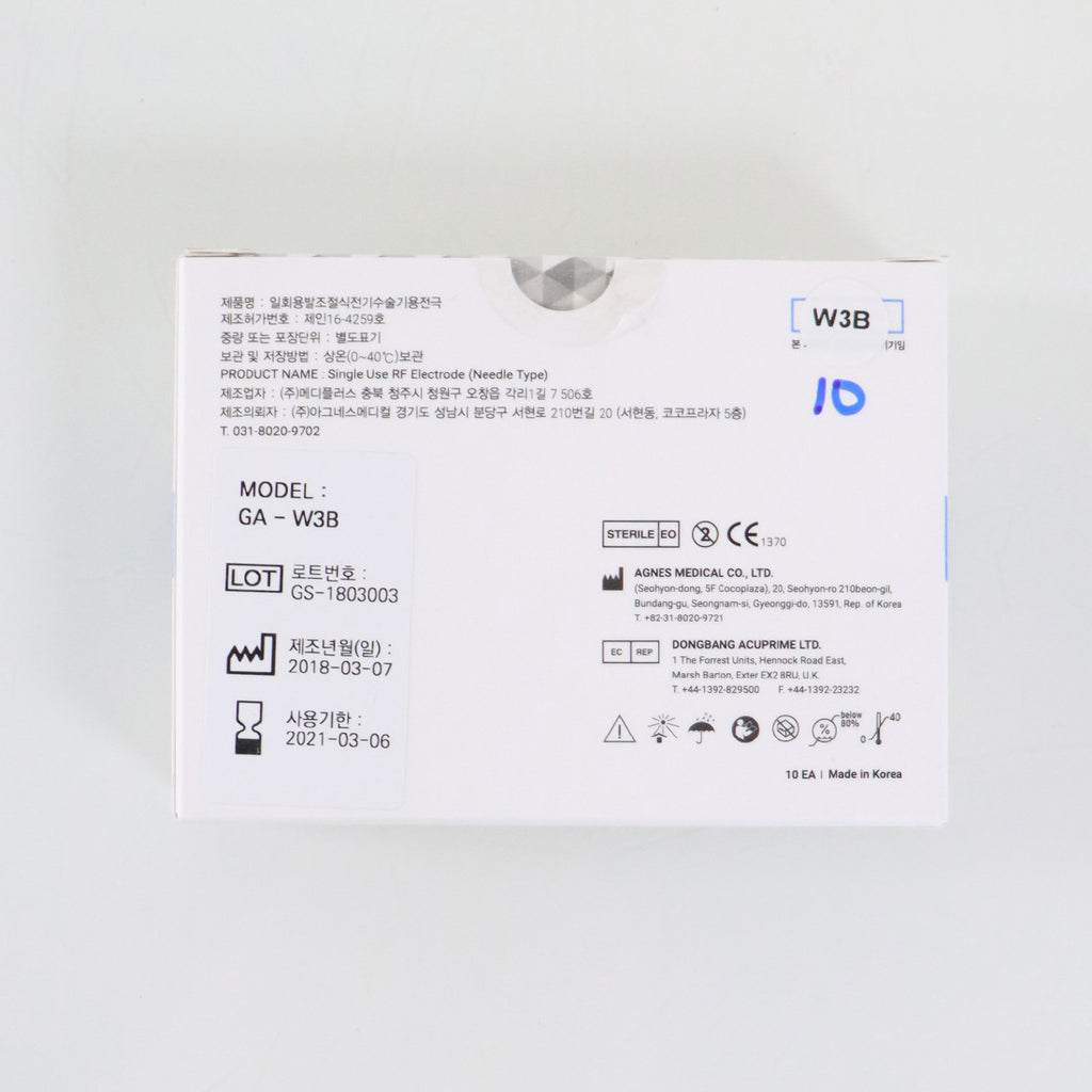 Agnes Medical RF Electrode Needle Type GA-W3B Micro-Insulated Exp 03/2021 x10