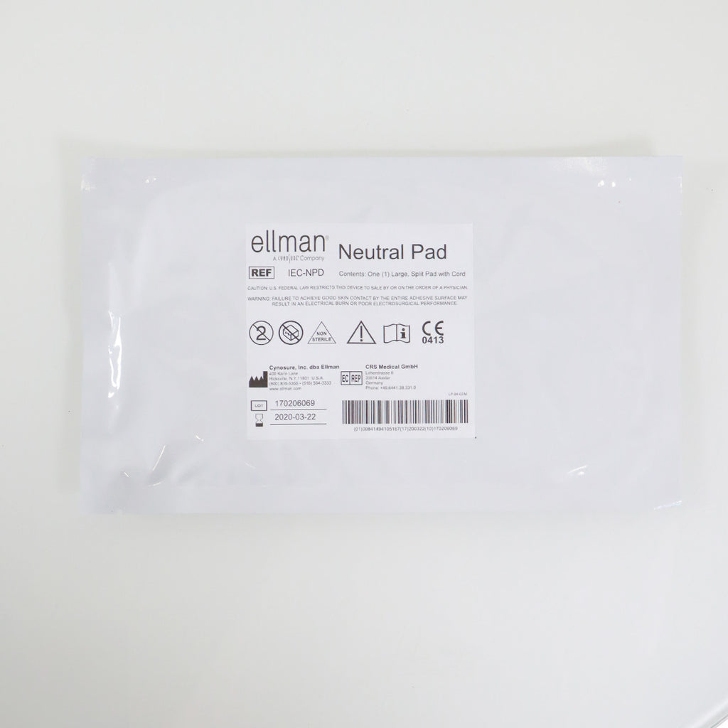 Ellman Cynosure Large Body Neutral Pad with Cord IEC-NPD, EXP 2020 x1 Pc