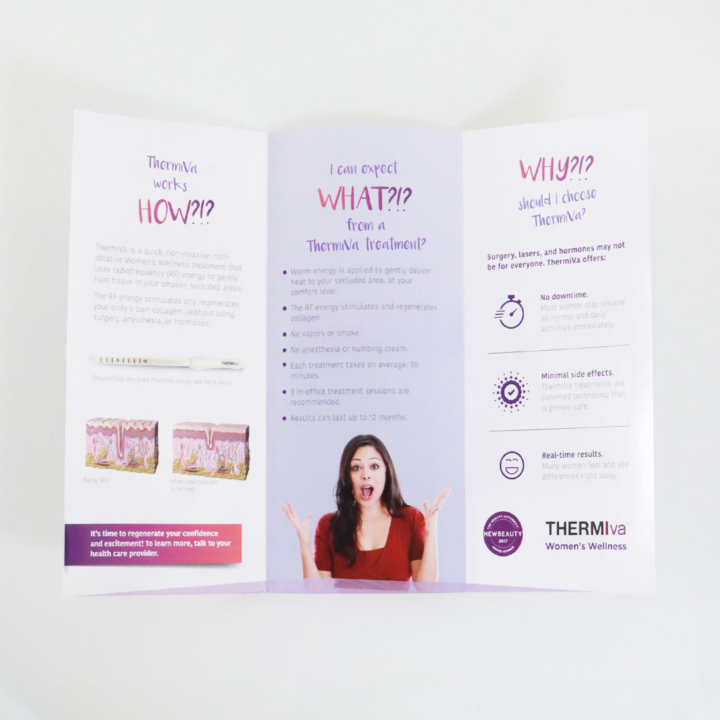 2019 Thermi Aesthetics THERMIva Women's Wellness Rejuvenation Pamphlet x24