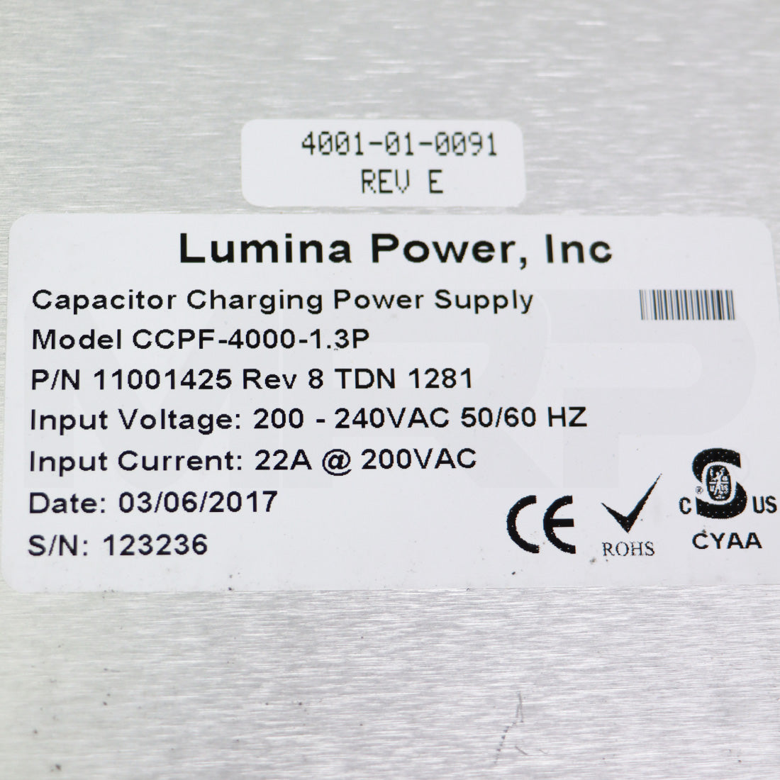Candela VBeam2 Perfecta Pro Series HVPS Power Supply As-Is