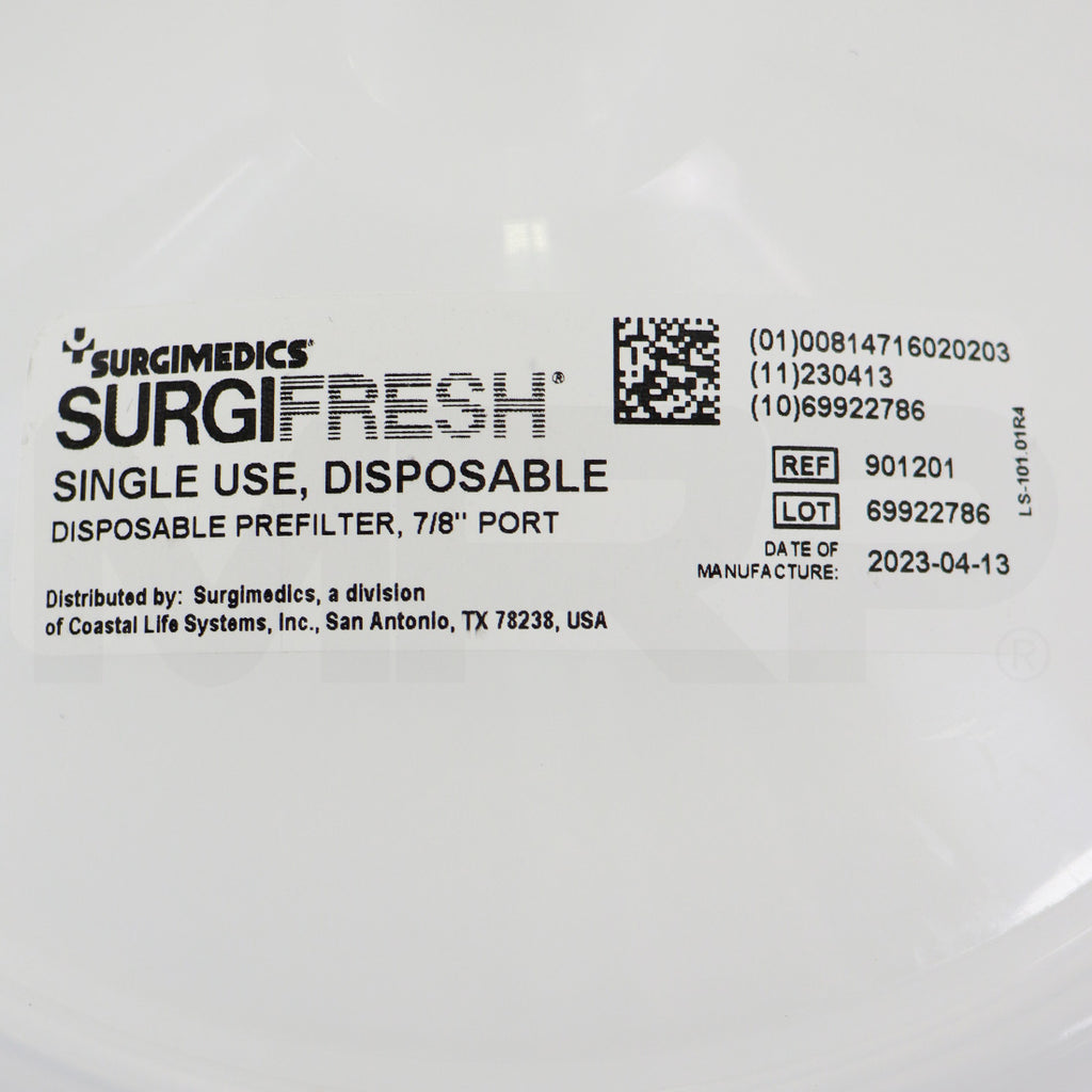 Surgimedics Surgifresh Smoke Evacuation Pre-Filter Disposable 7/8" Port