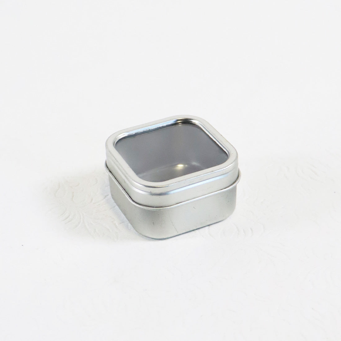 Square Metal Storage Tins Clear Windowed Lids 9x