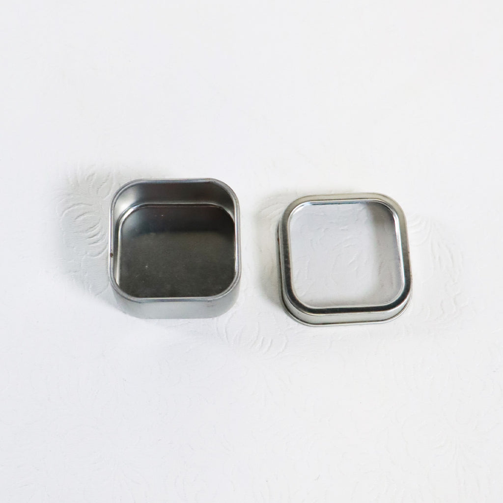 Square Metal Storage Tins Clear Windowed Lids 9x