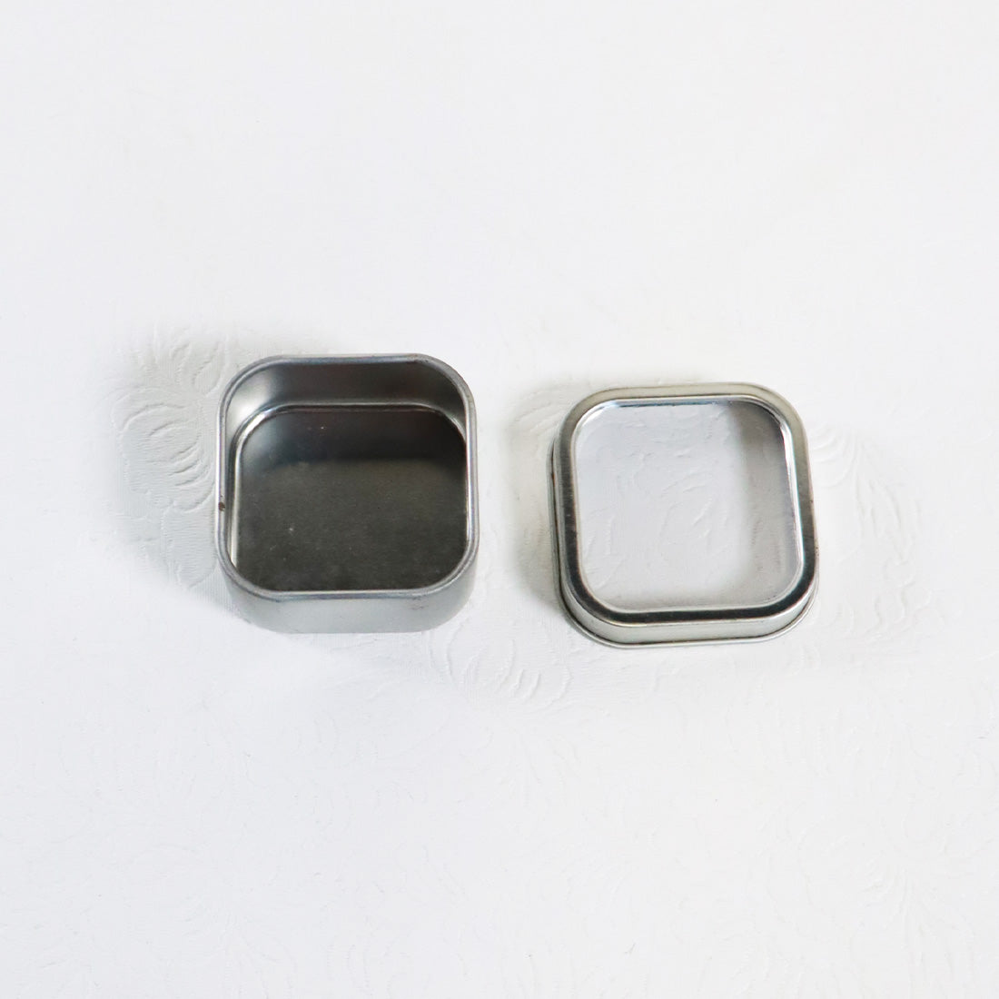 Square Metal Storage Tins Clear Windowed Lids 9x