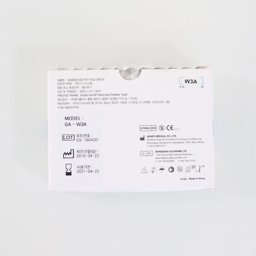 Agnes Medical RF Electrode Type Model W3A 9x Micro-Insulated Needle EXP 04/2021