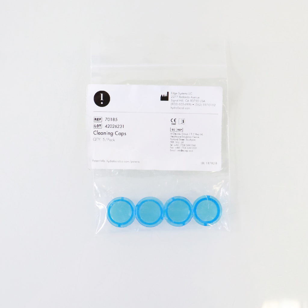 Edge Systems Hydrafacial Blue Clear Cleaning Cap Tip Hydro 70185 4pk
