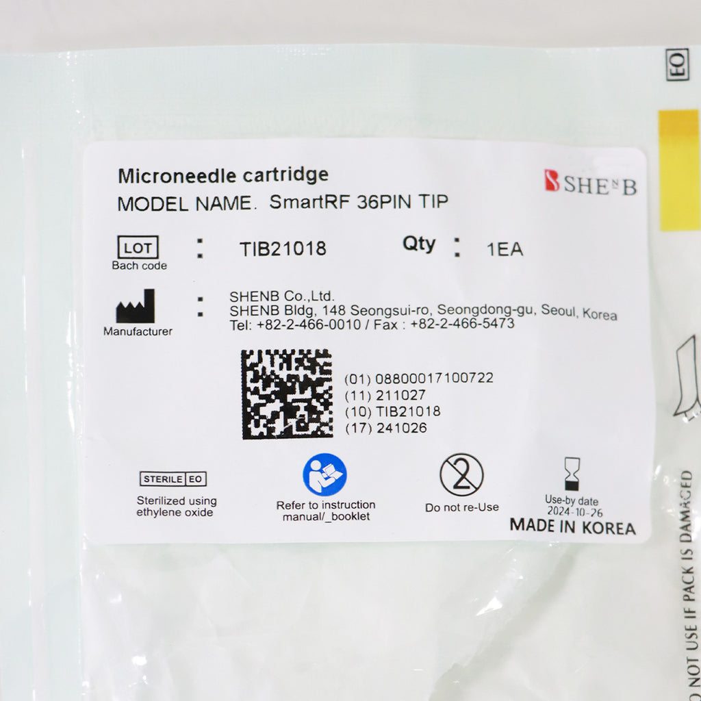 ShenB SmartRF 36 Pin Single Tip Microneedle Cartridge Exp 10/2024 Open Package