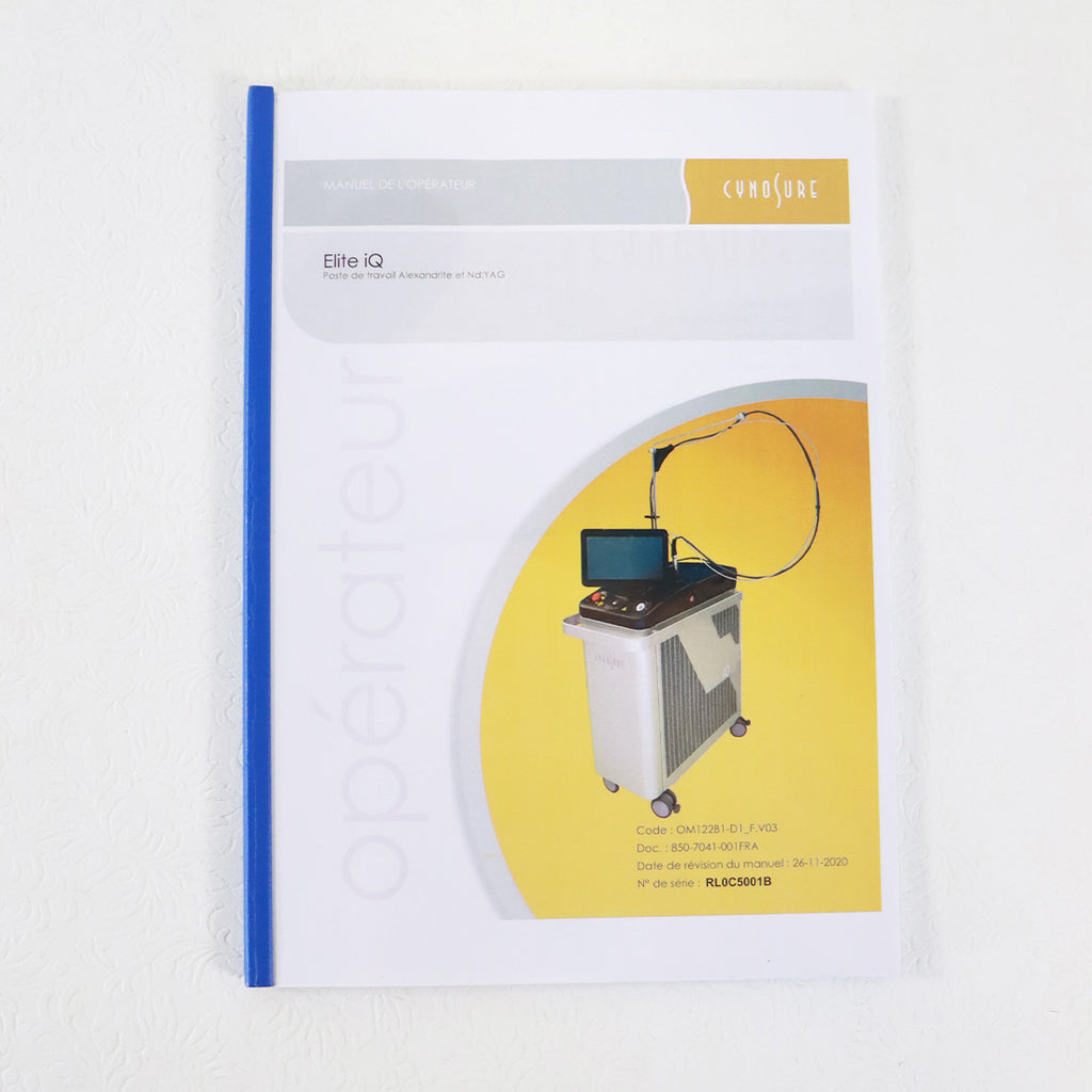 Cynosure Elite iQ Alexandrite Operator French Manual RL0C5001B