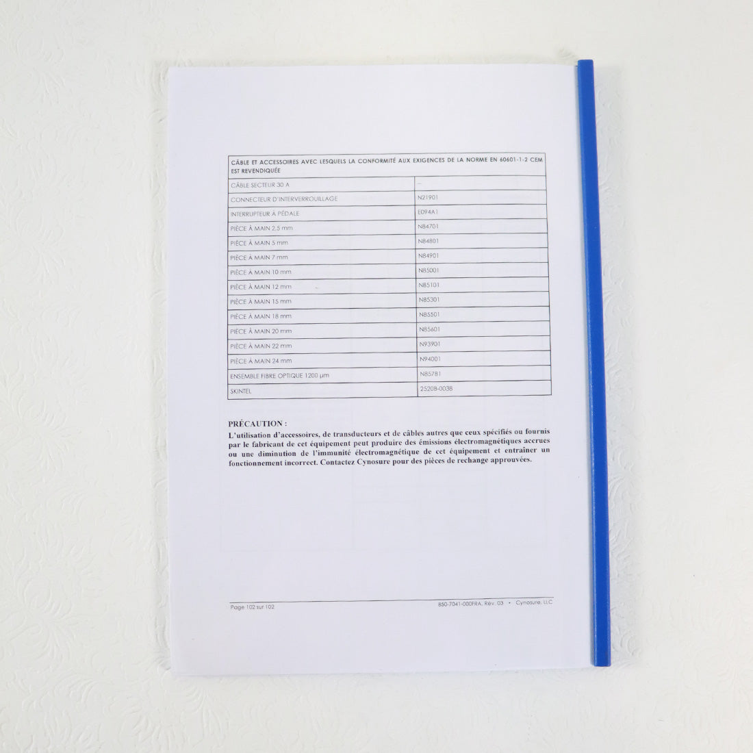 Cynosure Elite iQ Alexandrite Operator French Manual RL0C5001B