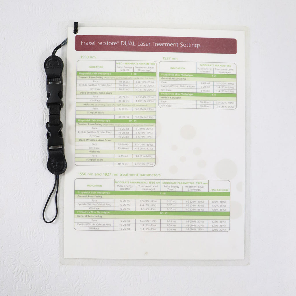Fraxel Re:Store Dual Laser Treatment Settings Guide MK3100C