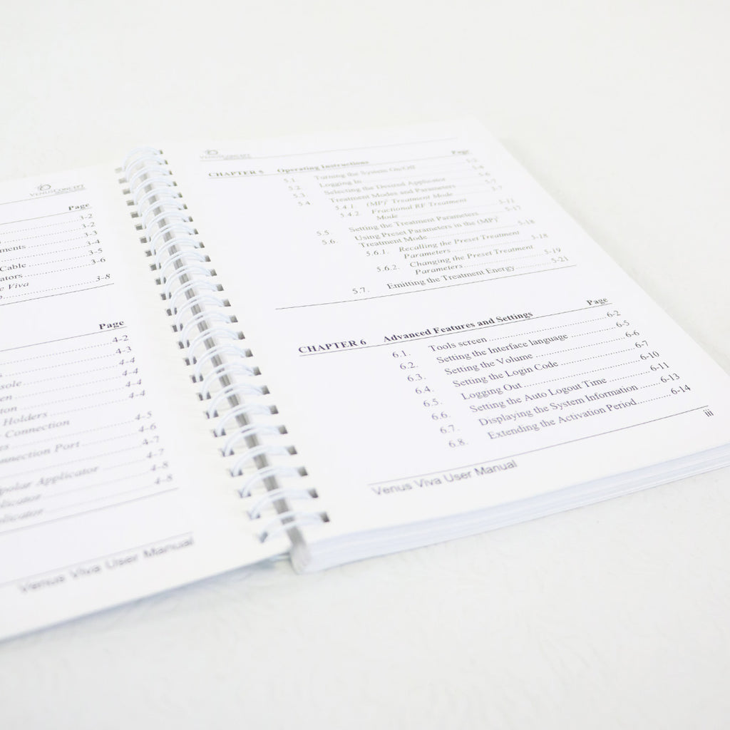 2017 VenusConcept Venus Viva Laser User Manual Operator Guide UMVIGLBA