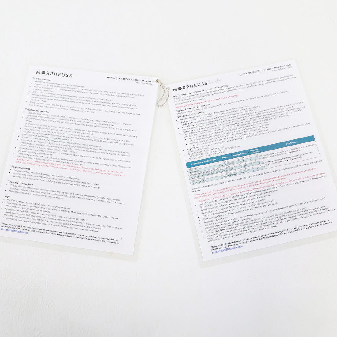 InMode Facetite Morpheus 8 Quick Reference Guide Clinical Bulletin QRG