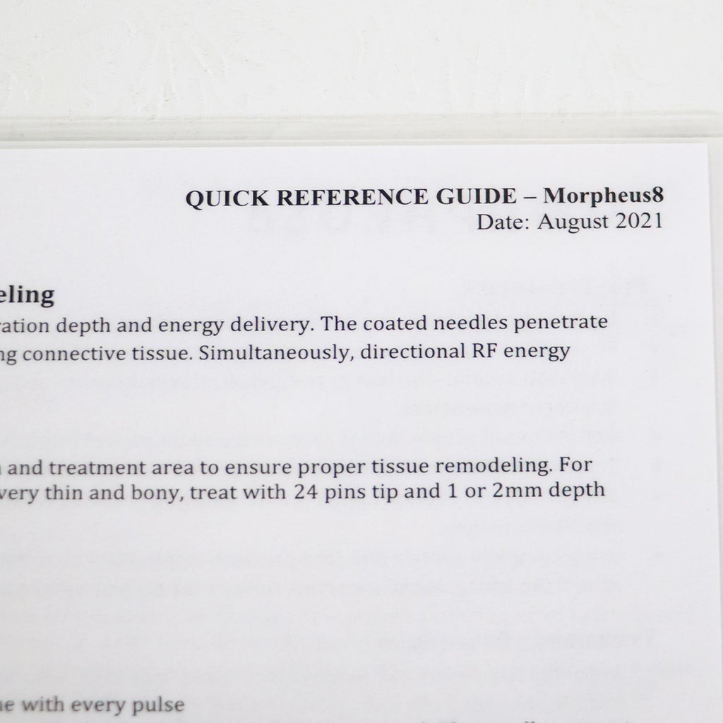 InMode Facetite Morpheus 8 Quick Reference Guide Clinical Bulletin QRG