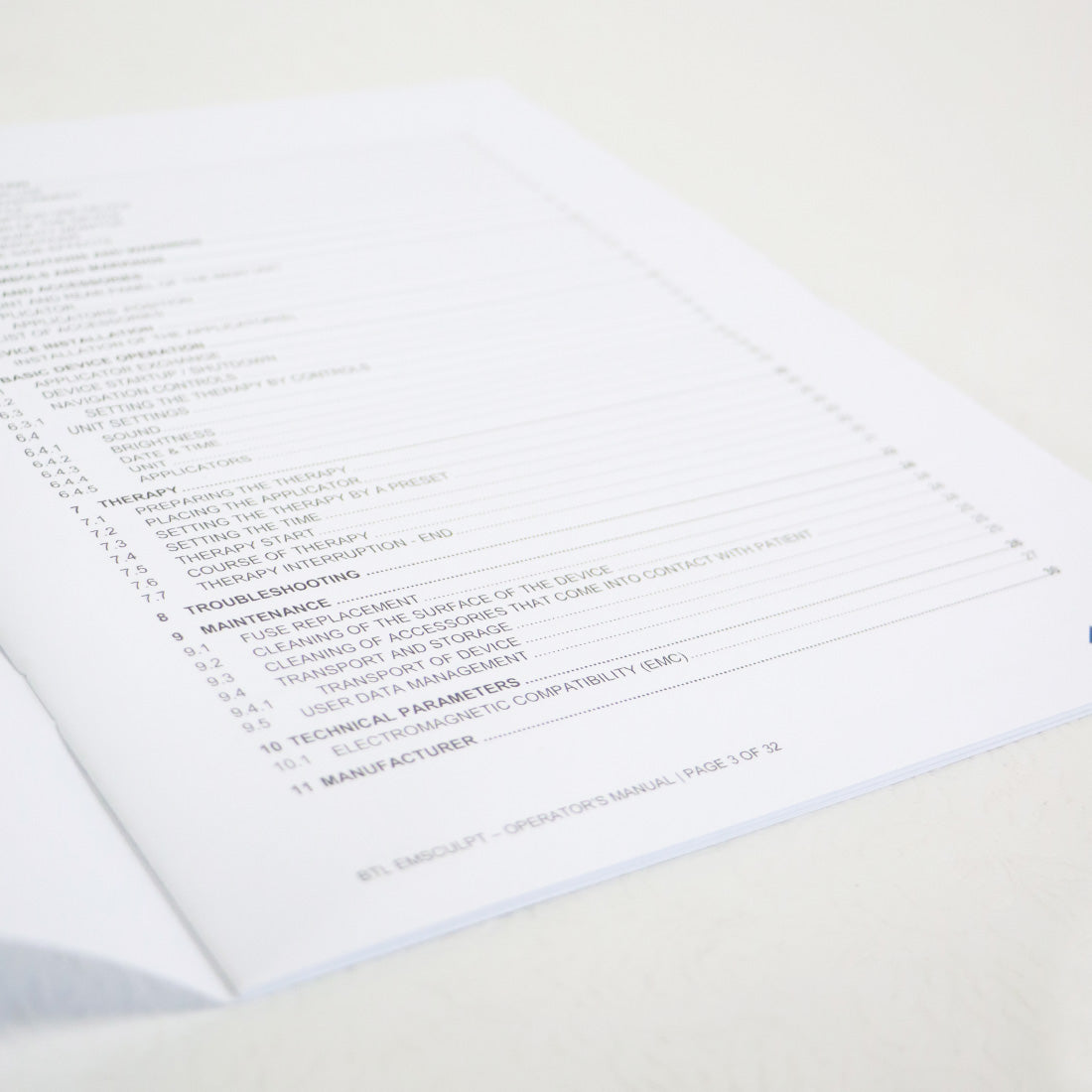 BTL EMSculpt Operators Manual Guide User Directions Operator Guidelines