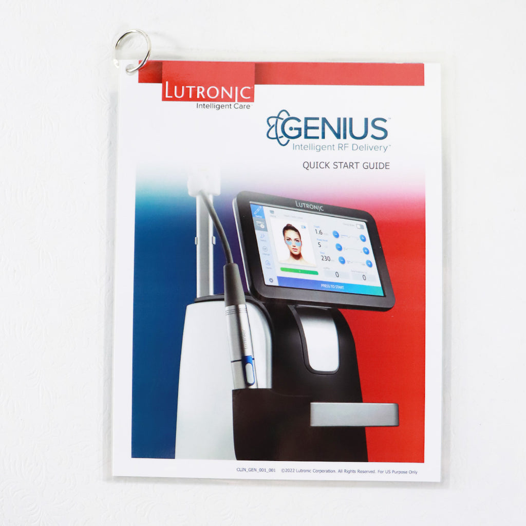 2022 Lutronic Genius RF Microneedling Quick Start Guide Reference Manual