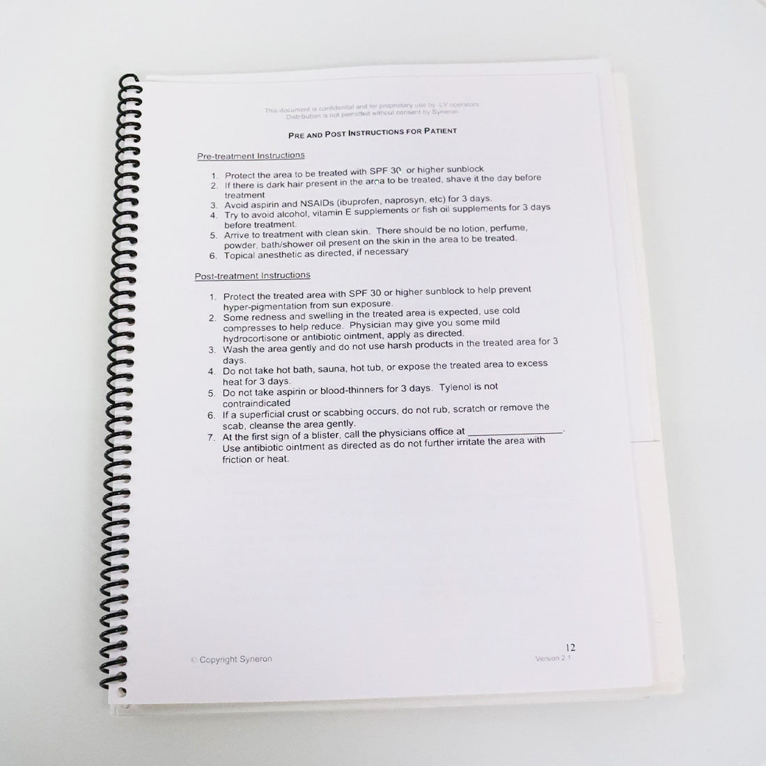 Syneron LV Applicator RF Clinical Manual Handpiece HP Guide Version 2.1