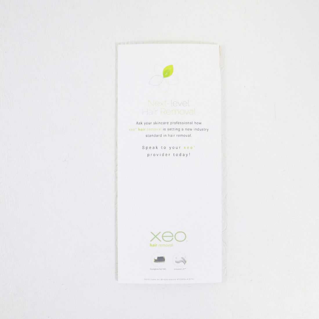 Cutera Xeo Hair Removal Marketing Pamphlet AP1254 Blossom with Confidence 25x