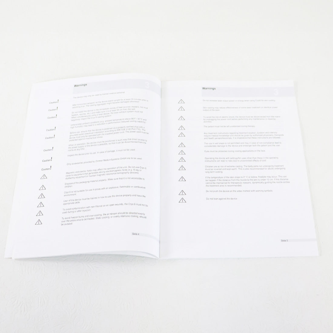 Zimmer Cryo 6 Operator Instructions For Use Manual Cryo Operation Chiller Guide