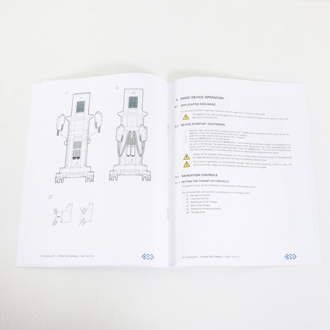 BTL EMsculpt Operators Manual Guide User Directions Operator Applicator