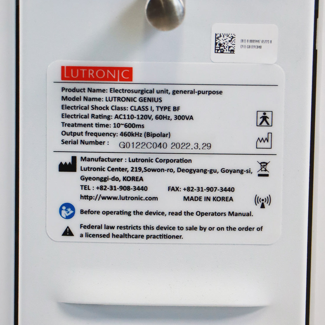 2022 Lutronic Genius Intelligent Focused Radio Frequency Mirconeedling System RF
