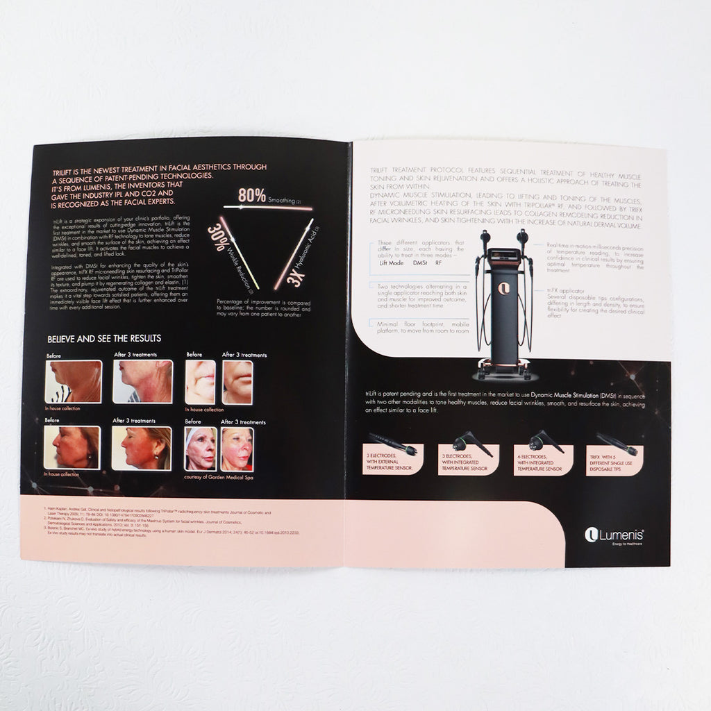 Lumenis TriLift Facial Stimulation Informational Marketing Booklet x25