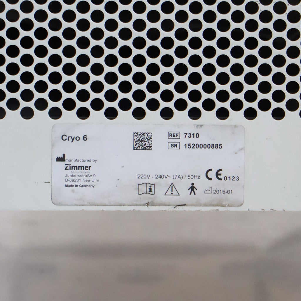 2015 Zimmer Cryo 6 Chiller Cold Air Therapy Spot Cooling Treatment System Cryo