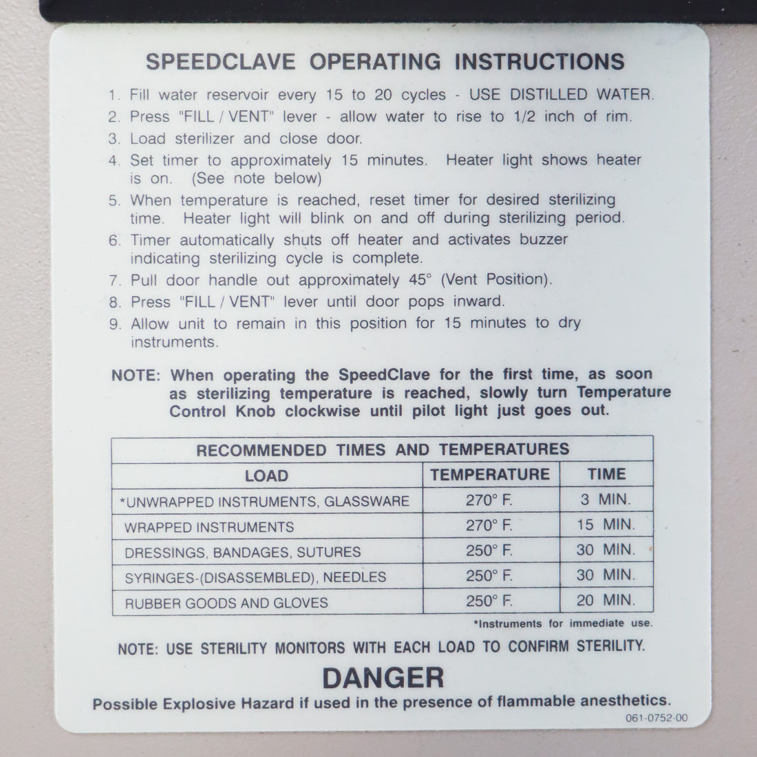 Midmark Ritter M7 Speedclave Sterilizer M7-022 Autoclave