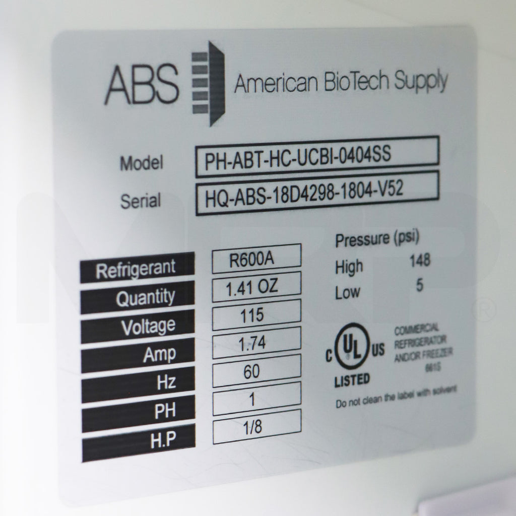American Biotech Supply Refrigerator PH-ABT-HC-UCBI-0404SS