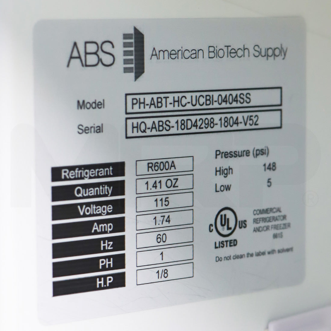 American Biotech Supply Refrigerator PH-ABT-HC-UCBI-0404SS