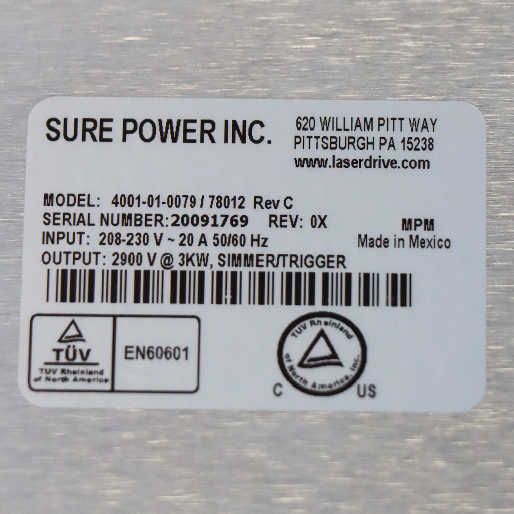Sure Power Candela Vbeam Perfecta HVPS Power Supply 4001-01-0079 AS-IS