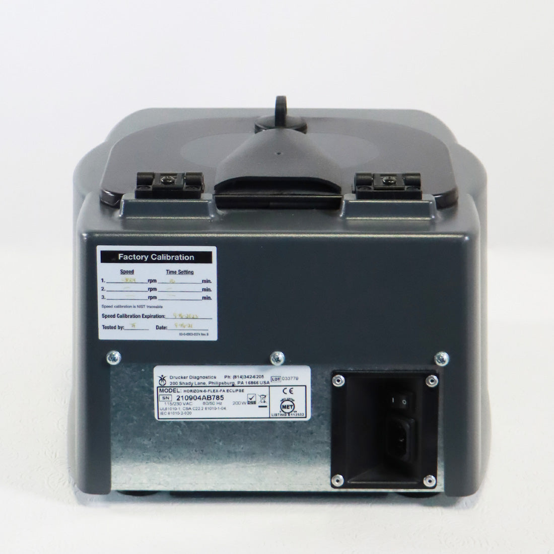 Drucker Diagnostics Eclipse Axis PRP Centrifuge System
