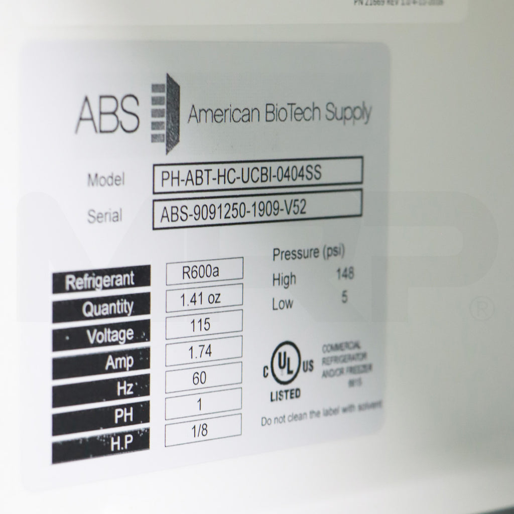 American Biotech Supply Refrigerator Med PH-ABT-HC-UCBI-0404SS