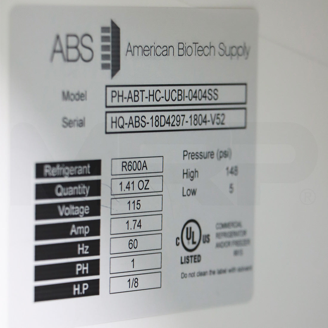 American Biotech Supply Refrigerator Med Fridge PH-ABT-HC-UCBI-0404SS