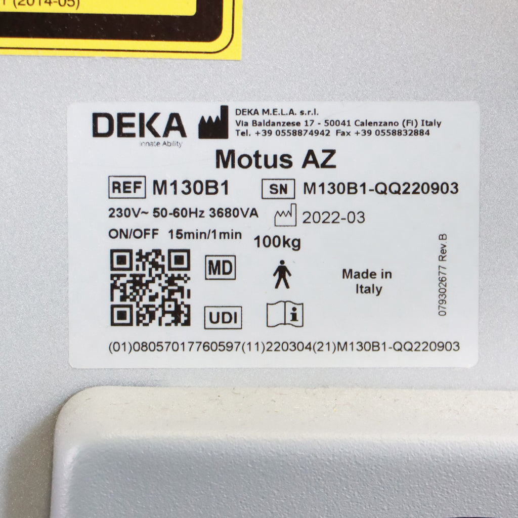 2022 DEKA Motus AZ Laser System Hair Removal Pigmented Lesions M130B1