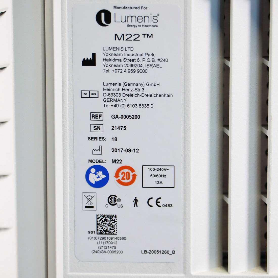 2017 Lumenis M22 ResurFX IPL Q-Switched NdYag System