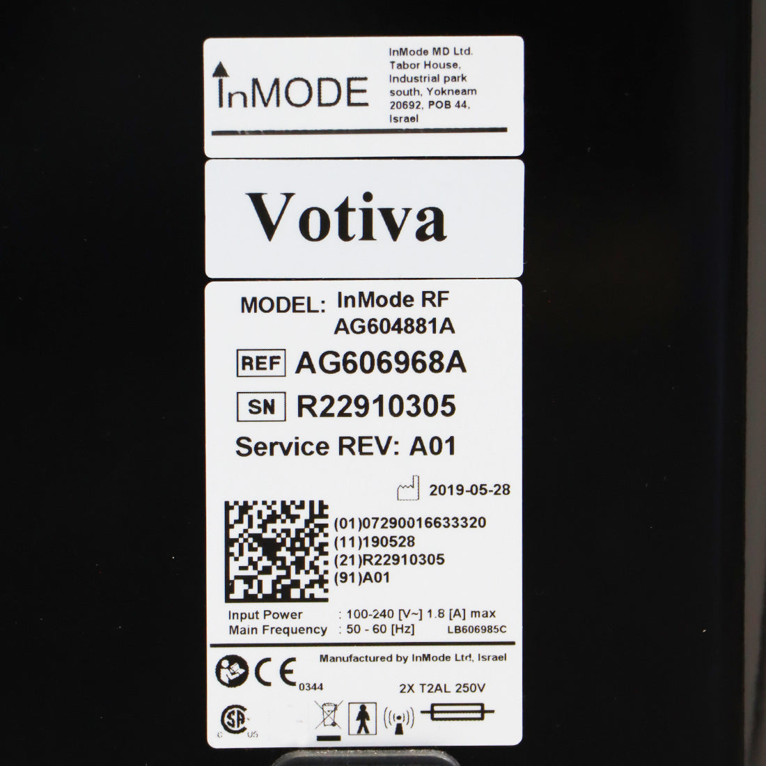 2019 InMode RF Votiva Fractional Radio Frequency Coagulation InMode RF