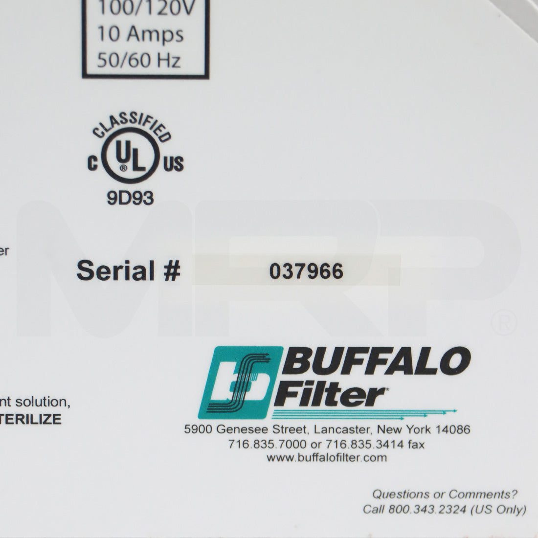 Buffalo Filter Porta PlumeSafe 604 Smoke Evacuation System PPS604
