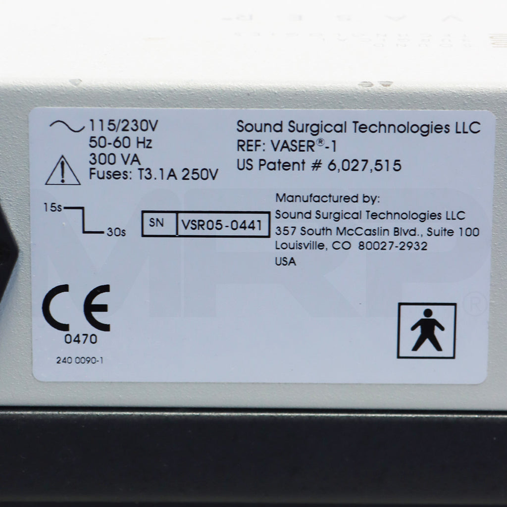 Sound Surgical Technologies Vaser-1 Amplifier Cart Aspiration Workstation Device