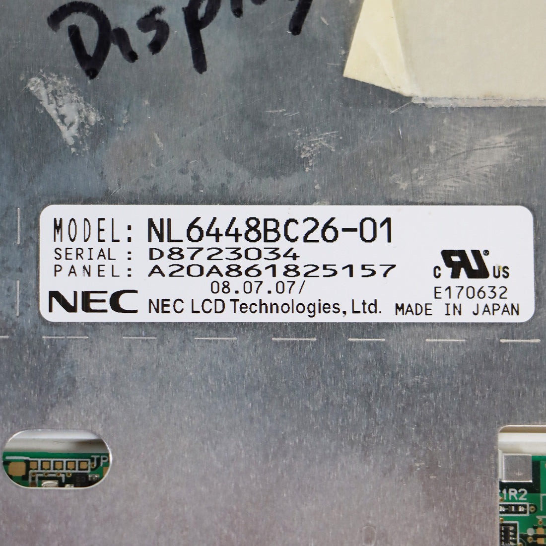 2007 Sciton Profile Laser 6" Display Screen Assembly Parts As-Is NL6448BC26-01